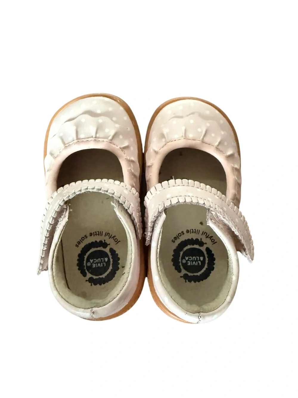 Livie & Luca Pink Polka Dot Leather Mary Janes-Size 5